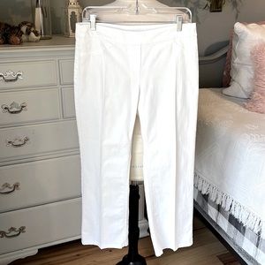 White Solid Pull On Pants Cotton Alfred Dunner Womens 6P Mom Grandma Trousers
